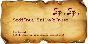 Szőnyi Szilvánusz névjegykártya